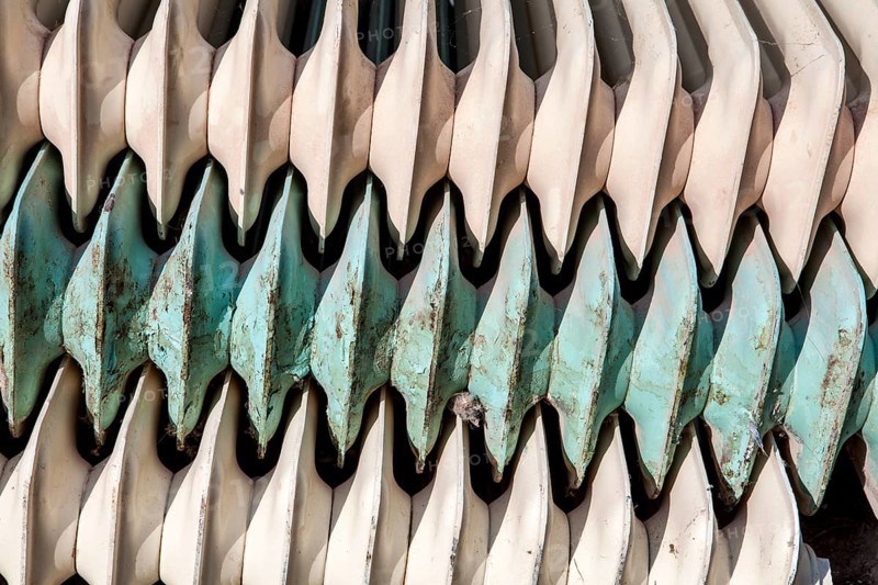 Old cast iron household radiators