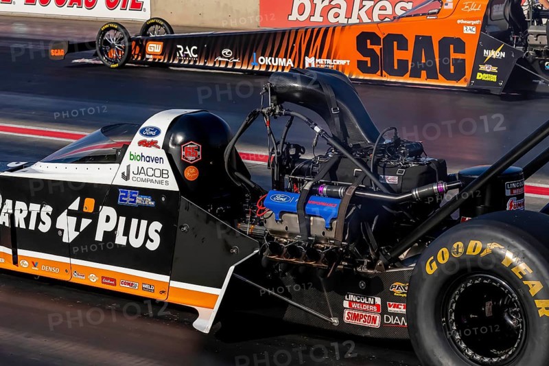 NHRA driver, Clay Millican, prepares to qualify for the Dodge Power Brokers NHRA Mile-High Nationals in Morrison, CO, USA