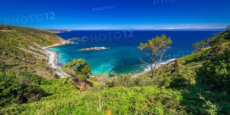Seascape from Viewpoint La Atalaya, Cantabrian Sea, Miradores Coastal Path, Natura 2000 Network, Preservation Area, Muros de Nalón, Principado de Asturias, Spain