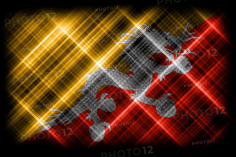 Bhutan flag, national flag, modern flag background