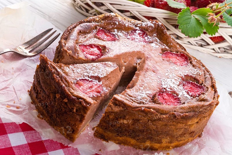 Chocolate cheese cake with Strawberry