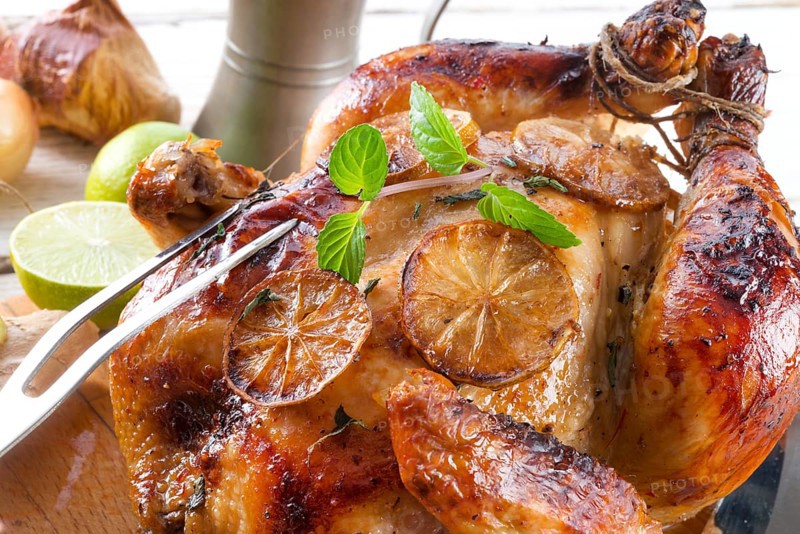 Roasted chickens