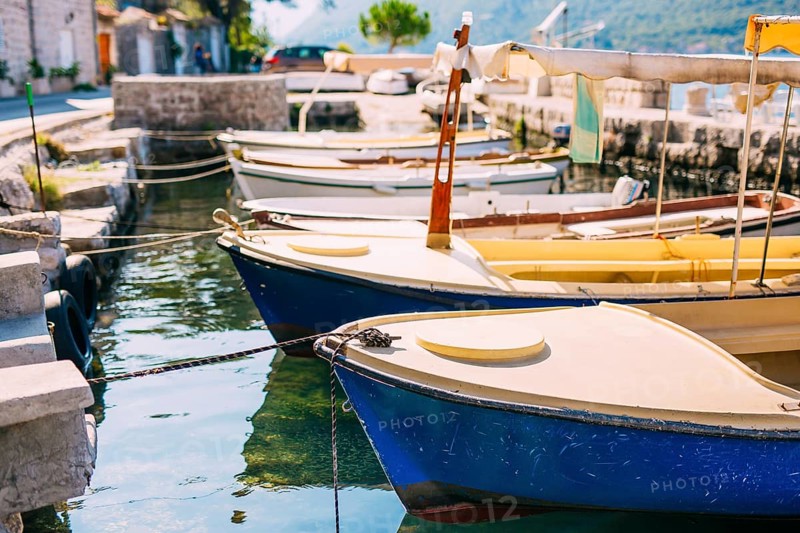 Yachts and boats in the Adriatic Sea, in Montenegro