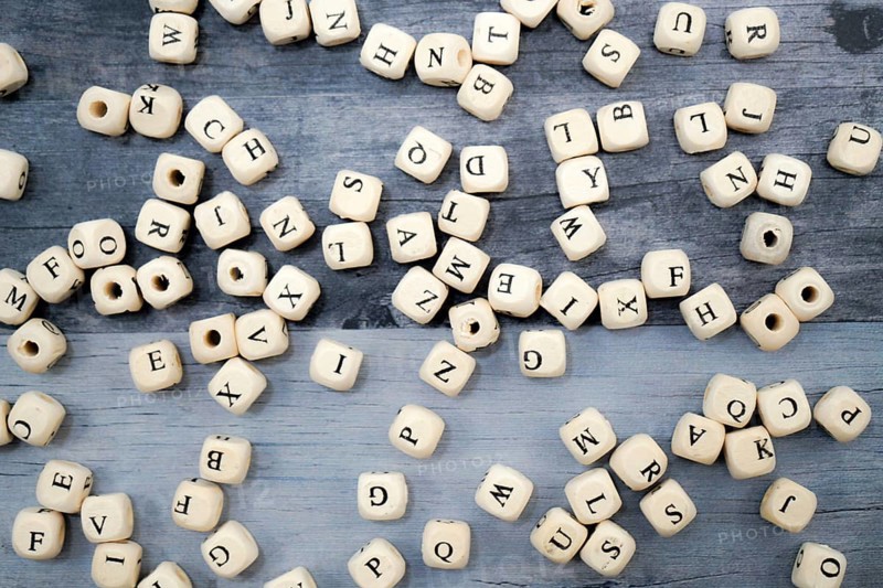 Block of alphabet studded on the floor. Shooting Location: Tokyo metropolitan area