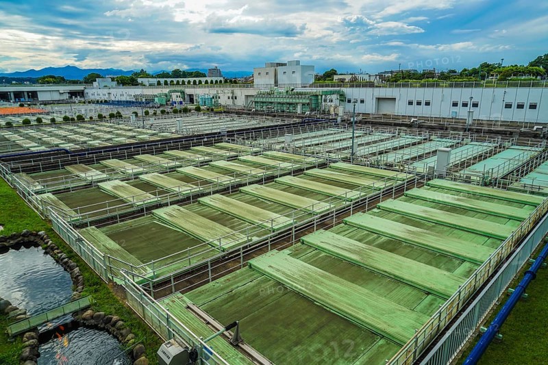 Tama River upstream Water Reclamation Center (Tokyo Bureau of Sewerage). Shooting Location: Tokyo Akishima
