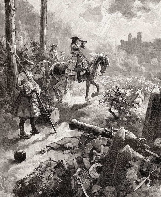The Imperial army led by Prince Eugen defeats the Turkish army led by Chalil Pascha, Battle of Belgrade, 1717