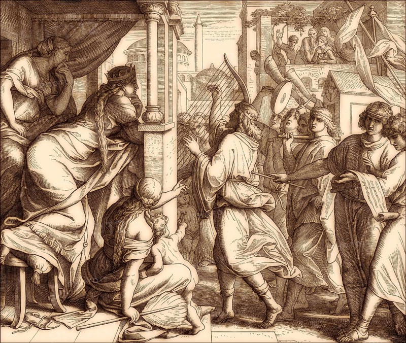 David bringing the ark of the covenant to jerusalem, Old Testament, by Julius Schnorr von Carolsfeld