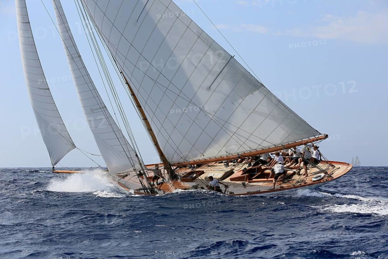 Race Regatta of the last four surviving historic sailing yachts of the 15 metre class during the Monaco Classic Week 2017, Race of the Classic Sailing Yachts, the last four surviving boats of the 15 metre Class 15s during the Monaco Classic Week 2017, La Belle Classe, organised by the Yacht Club Monaco YCM, hier / here: Sailing Yacht / Sailing Yacht The Lady Anne D10