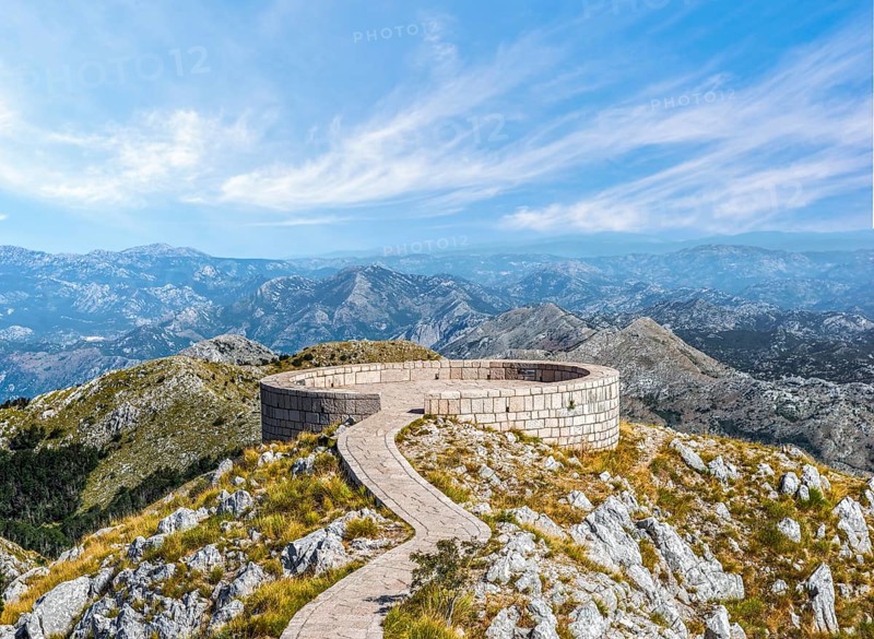 Viewpoint of Njegos Mausoleum in Mountains of Lovcen, Montenegro