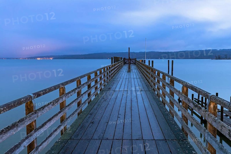 Rainy winter morning in Dießen am Lake Ammer