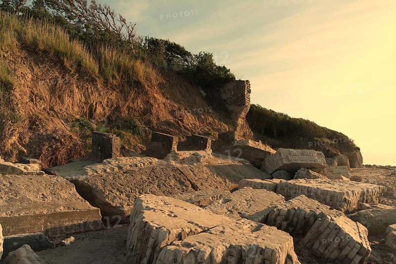 Wall remains on the steep coast, Heiligenhafen