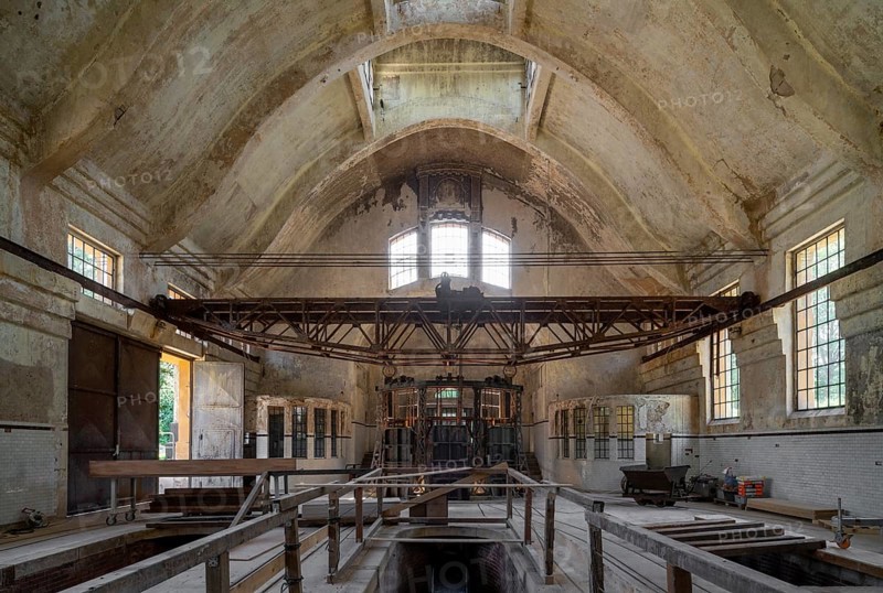 Krefeld, old wastewater treatment plant, old sewage treatment plant, interior, built in 1910 by Georg Bruggaier