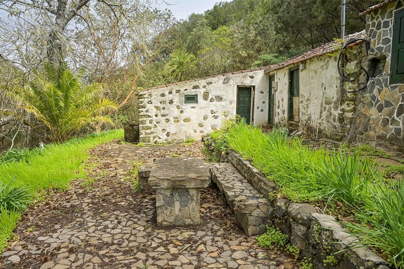 Old country house in the laurel forest in Garajonay National Park, forest near El Cedro, La Gomera, Spain
