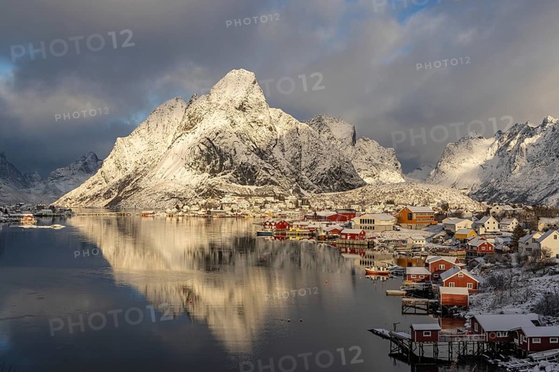 Hamnoy in winter, Lofoten, Nordland, Norway
