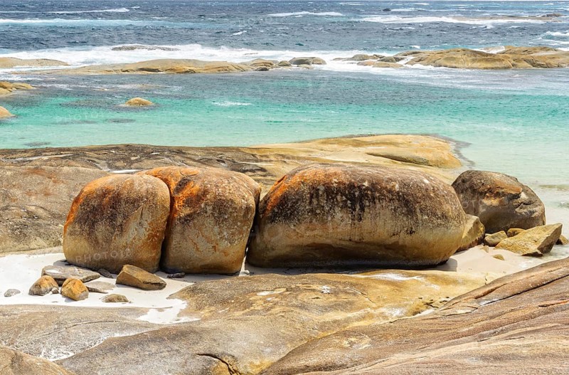 Granite boulders and turquoise green water at Greens Pool in William Bay National Park, Denmark, WA, Australia