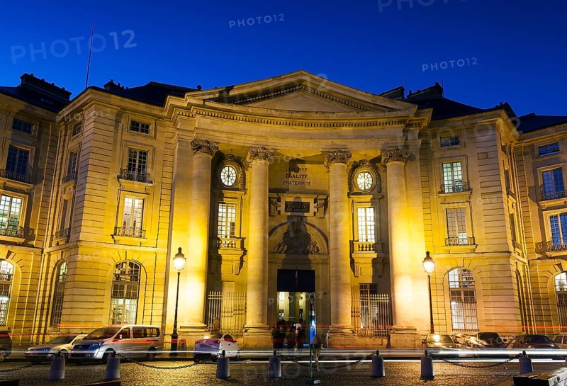 Facade of Sorbonne University, square of the Grands Hommes, Paris, Ile-de-france, France