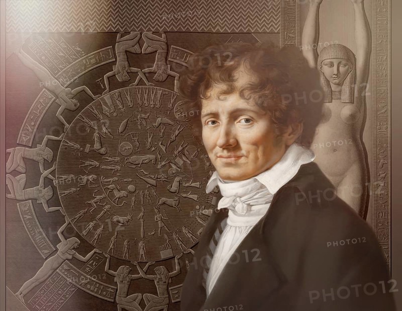 Dominique Vivant, Baron Denon, 1747 – 1825, French artist, writer, diplomat, author, and archaeologist, Dendera zodiac, Ancient Dendera Temple complex, Dendera, Egypt, digitally edited