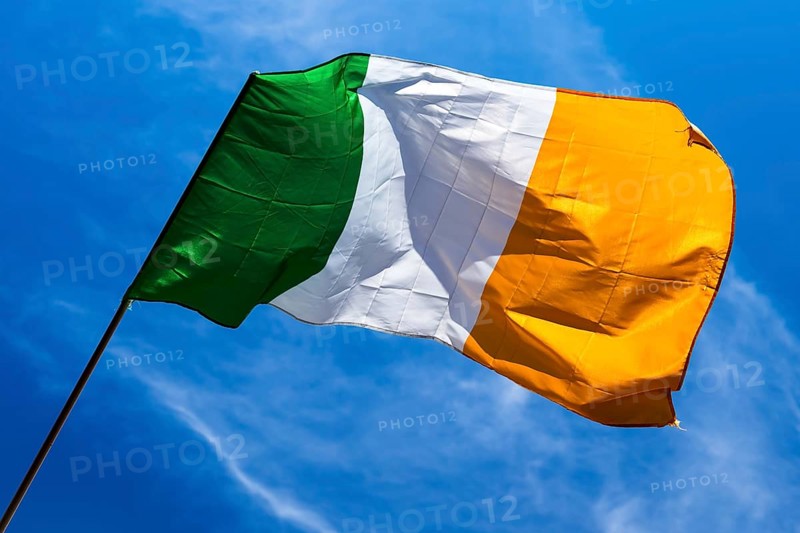 Ireland flag flashing in the sky Sligo