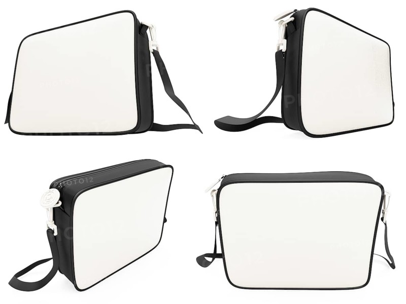 Isolated collection of handbags over white background