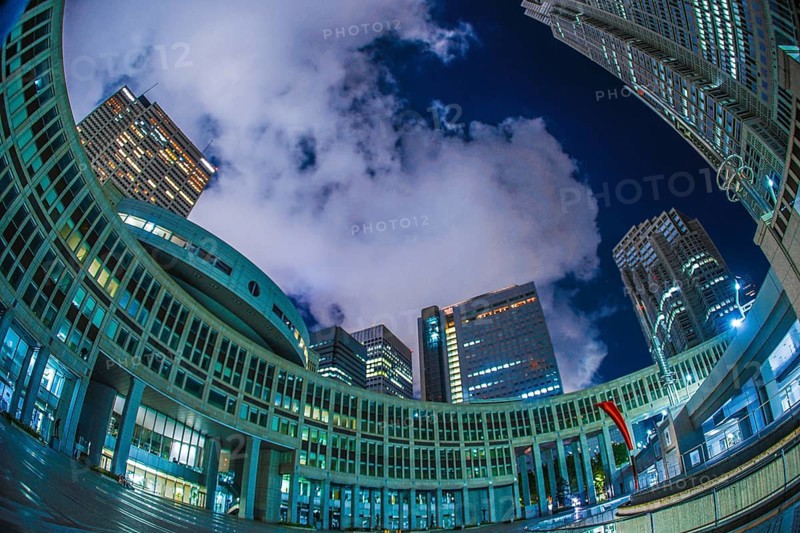 Tokyo Metropolitan Government of night view. Shooting Location: Tokyo metropolitan area