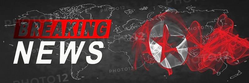 North Korea Breaking News, Smoke Flag Background