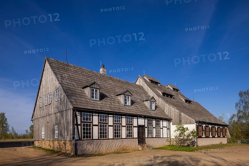Old Elisabeth mine. Historic mine with smithy, prayer room, blower house, engine house and shaft building, Freiberg, Saxony, Germany