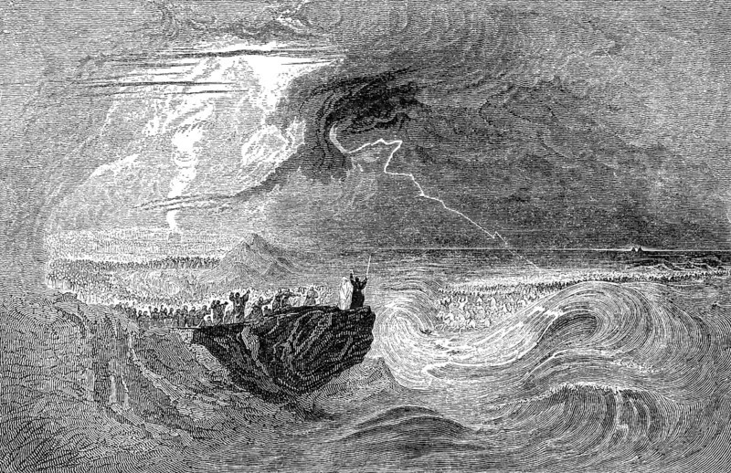 The crossing of the Red Sea, Book of Exodus, Old Testament, Hebrew Tanakh