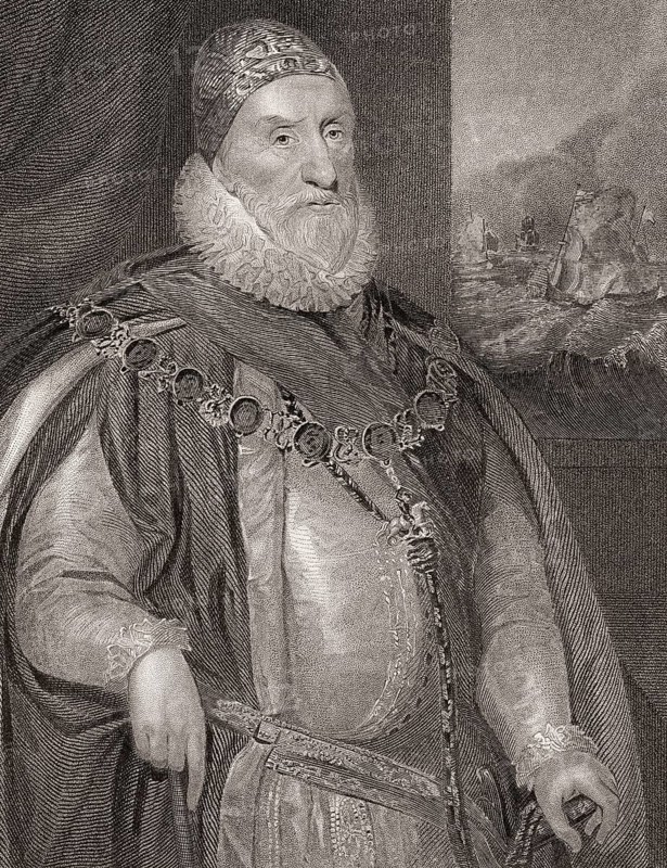 Charles Howard, 1st Earl of Nottingham, Howard of Effingham, 1536-1624, an English statesman and Lord High Admiral under Elizabeth I and James I