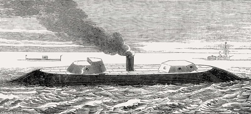 USS Roanoke, a wooden-hulled Merrimack-class screw frigate, United States Navy in the mid-1850s