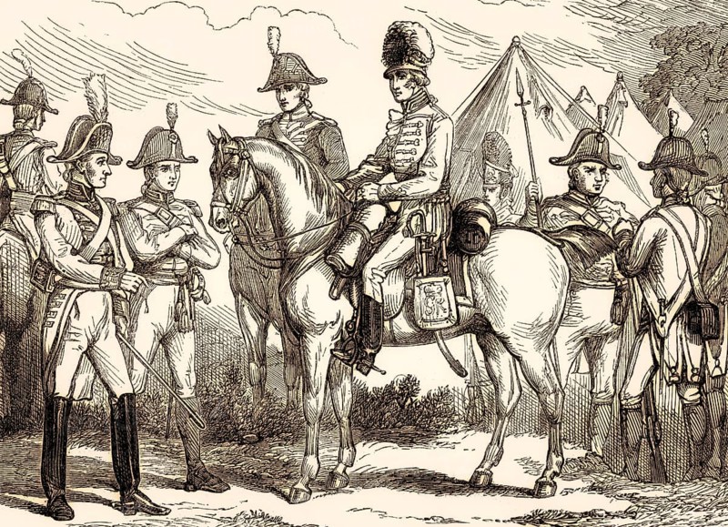 British military uniforms, 19th century, From British Battles on Land and Sea, by James Grant