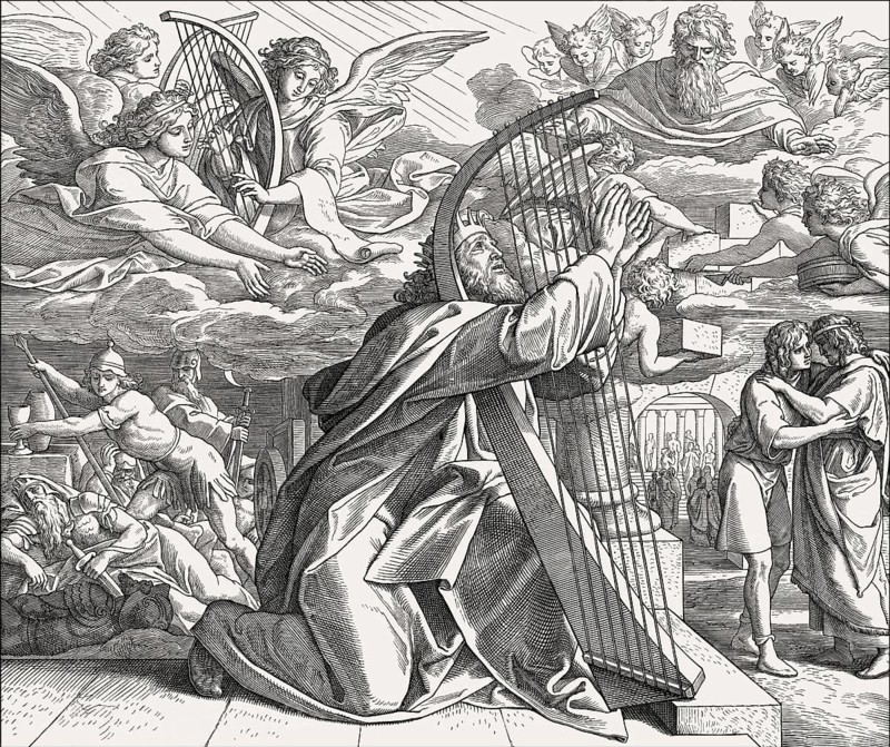 David the Psalmist, Old Testament, by Julius Schnorr von Carolsfeld