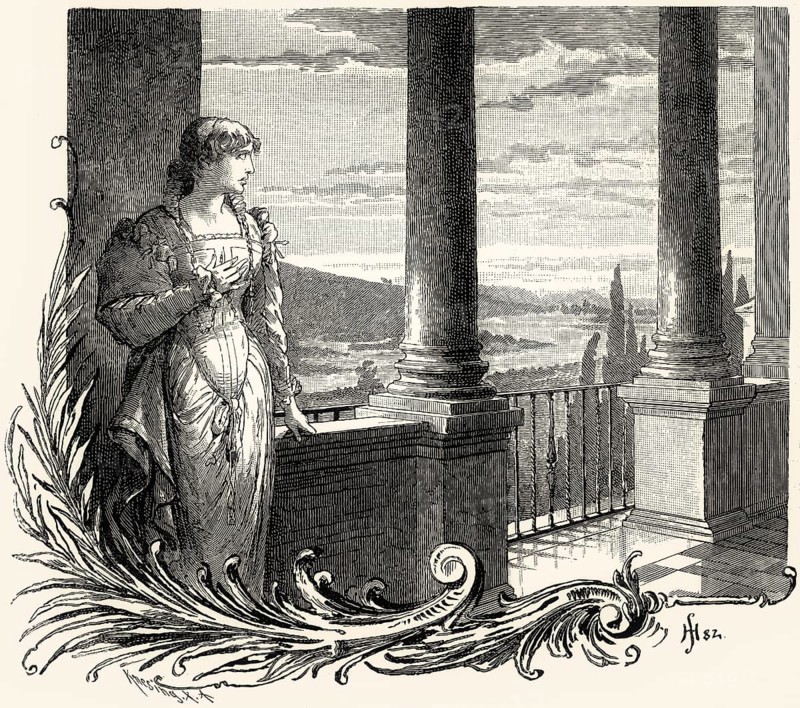 ACT III., SCENE I., Princess, scene from Torquato Tasso, a play by Johann Wolfgang von Goethe