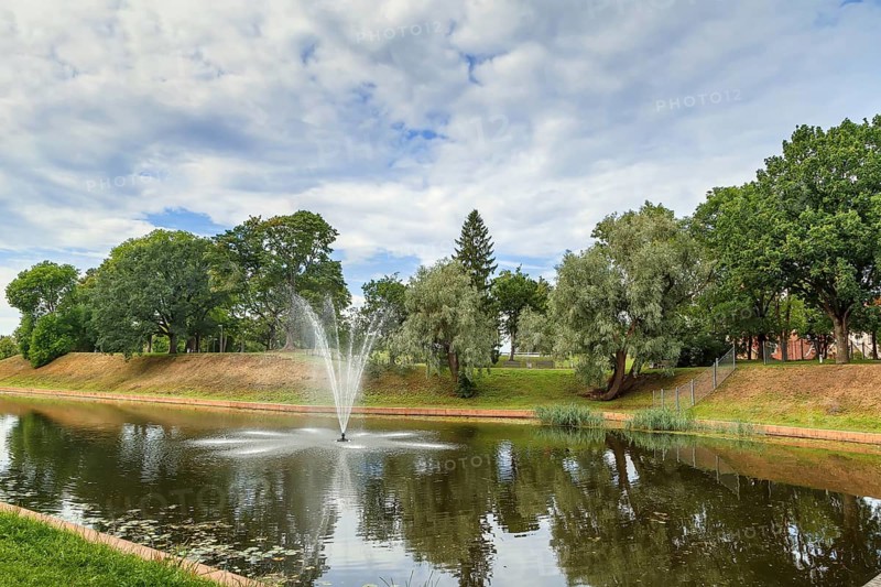Fountain in park in Parnu city center, Estonia