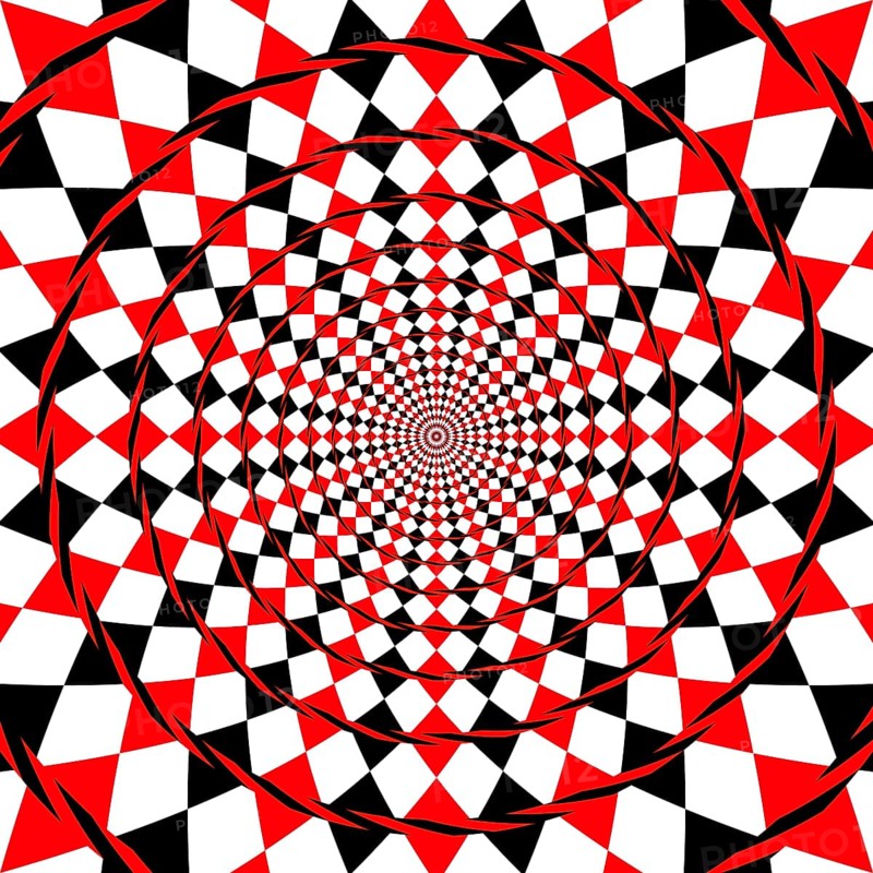 An illustration of an optical illusion fake spiral background