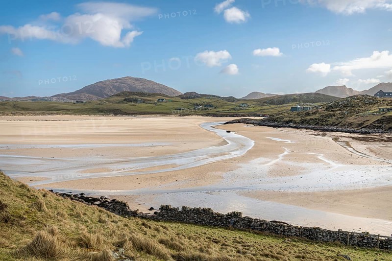 Carnish Beach and Cappadale Sands at Low Tide, Isle of Lewis, Scotland, United Kingdom