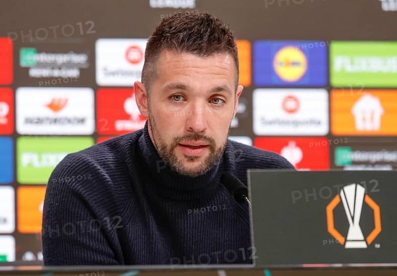Football, Europa League, Round of 16 second leg, 2024/2025, Eintracht Frankfurt vs. Ajax Amsterdam, 13/03/2025, Frankfurt Stadion, Frankfurt, Germany, Francesco FARIOLI (Ajax Amsterdam, coach) at the post-match press conference