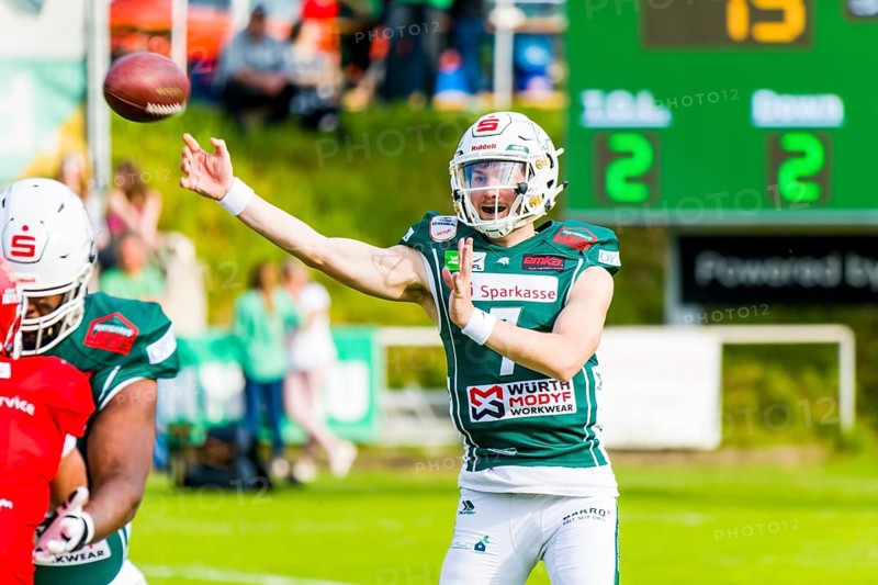 erima GFL / German Football League, Interconferencegame Schwäbisch Hall Unicorns vs. Potsdam Royals im OPTIMA Sportpark Schwäbisch Hall am 20.Mai 2023 Deutschland