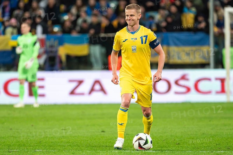 WROCLAW, POLAND - MARCH 26, 2024: Qualifications for UEFA Euro 2024. Final play-off match Ukraine - Iceland 2:1. In action Oleksandr Zinchenko.