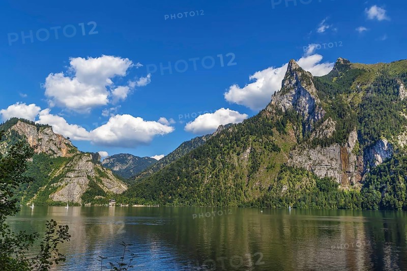 Landscape with Altaussee lake in Styria, Austria