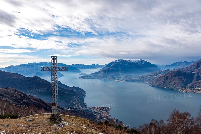 Landscape of Lake Como from Camaggiore Alp in Valsassina