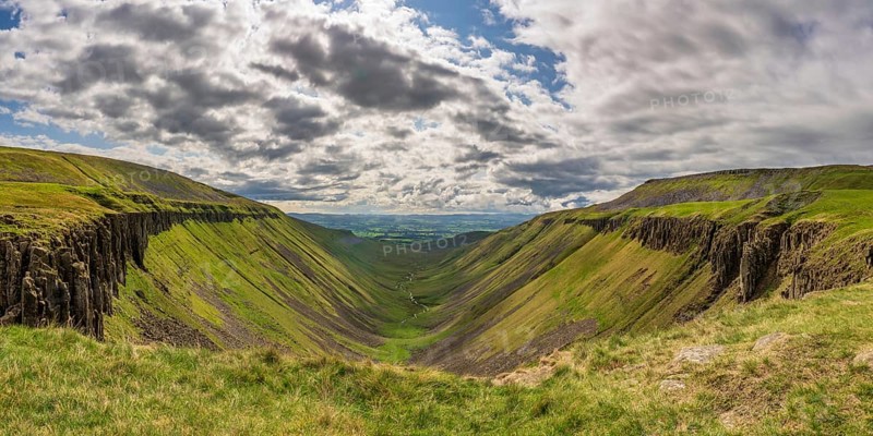 North Pennine landscape at the High Cup Nick in Cumbria, England, UK