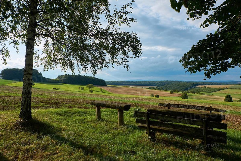 Idyllic landscape near Madenhausen, district of Schweinfurt, Germany