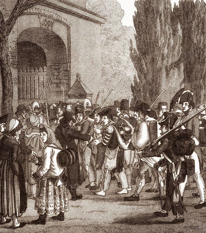 Passing of the Prussian prisoners, Napoleonic Wars, after the twin battles of Jena and Auerstädt, 1806