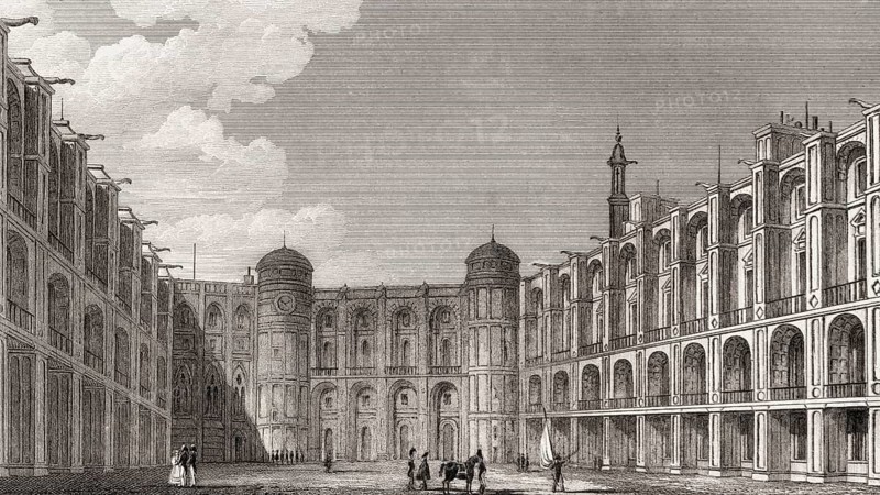 The Château de Saint-Germain-en-Laye, near Paris, antique steel engraved print, 1831