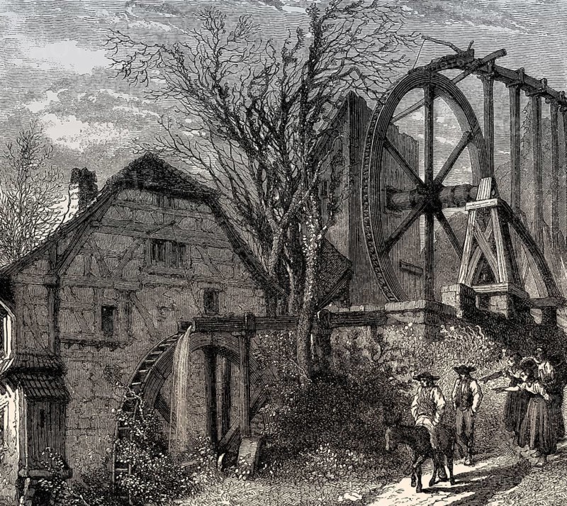 Watermill at Mitschdorf, Bas-Rhin department, France, 19th century