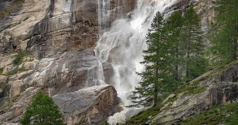 Waterfall in the Italian Alps in Gran Paradiso National Park