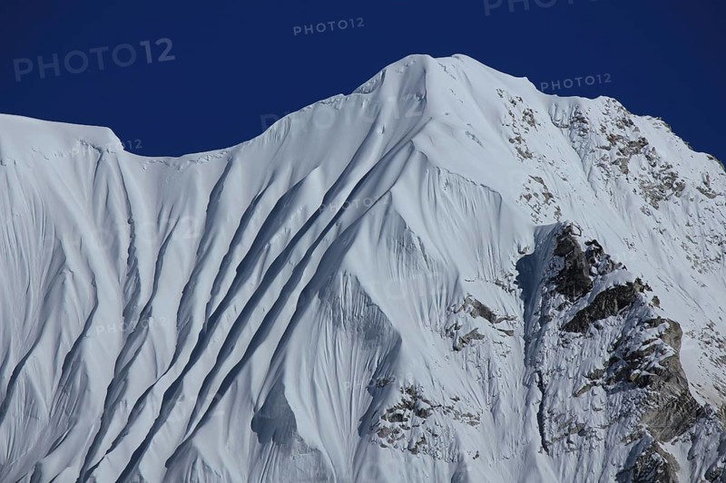 Beautiful structures on a snow covered mountain near Mount Everest, Nepal