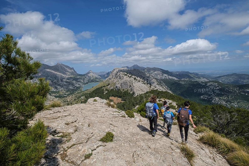 Descending from the peak of L'Ofre, Three Thousand Route, (Tres Mils), Fornalutx, Majorca, Balearic Islands, Spain