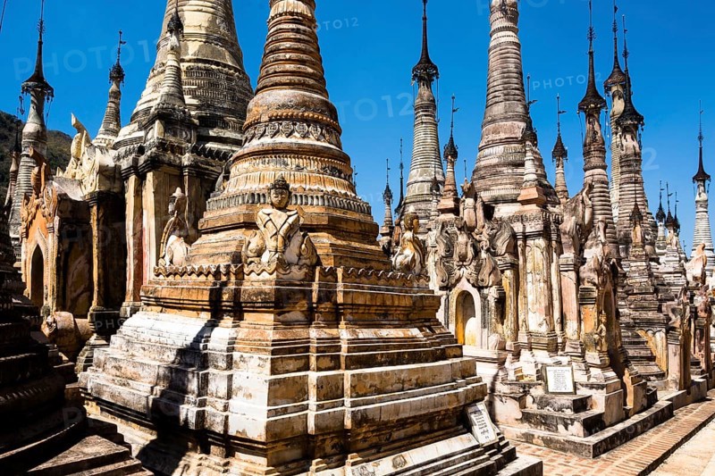 Temple complex at Inle Lake, Myanmar, Burma, Southeast Asia