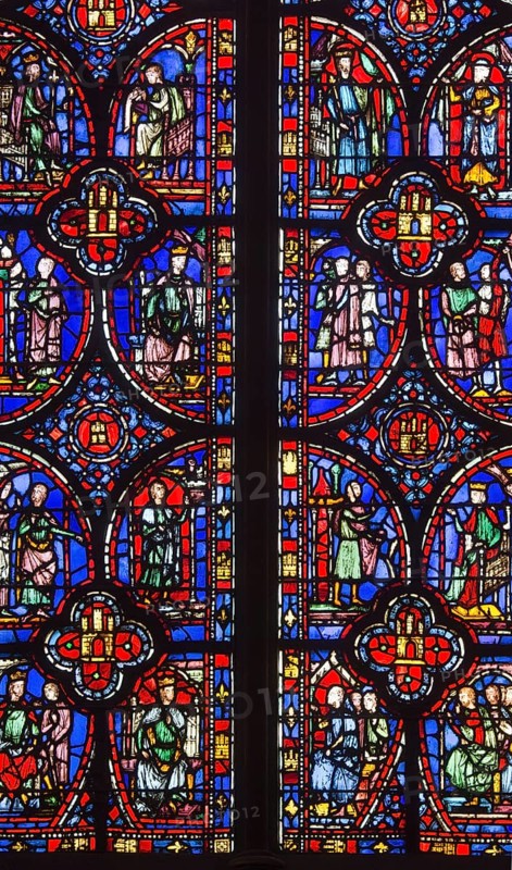 Stained glass window in the upper church, St, Saint, Saint